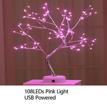 Night Light Home Decoration Bonsai Style Party Cherry Tree Shape LED Light DIY Firework Christmas Gift Plants Switch Copper