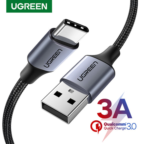 Ugreen USB Type C Cable for Samsung S10 S9 3A Fast USB Charging Type-C Charger Data Cable for Redmi note 8 pro USB-C Cabo Wire